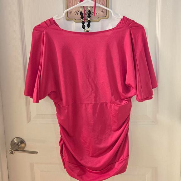 My Michelle Pink Ruched Top - Picture 2 of 5